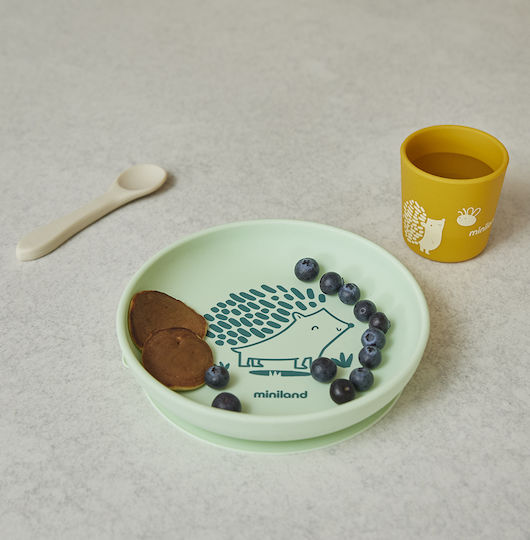 Miniland Feeding Set made of Silicone Green 3pcs