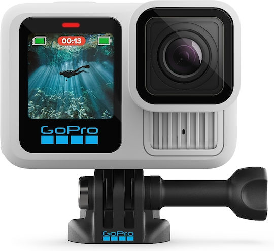 GoPro Hero13 Action Camera 5K Resolution 360° Underwater Standard with 2.27" Screen and Wi-Fi Polar White