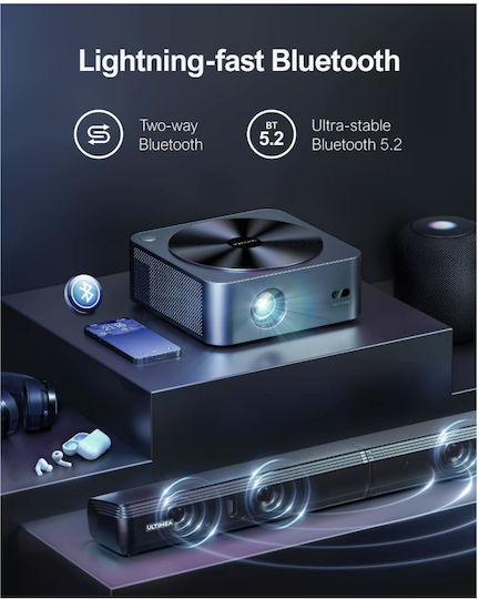 Ultimea Apollo P40 Mini Projector LCD Full HD Λάμπας LED με Wi-Fi και Ενσωματωμένα Ηχεία