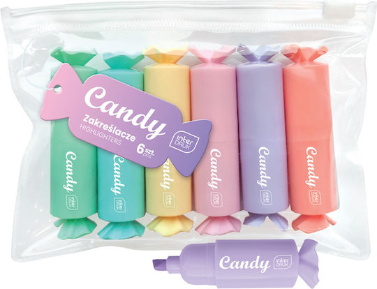 interDRUK Candy Textmarker Mehrfarbig 6Stück
