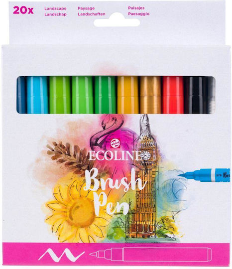 Royal Talens Brush Pen Μαρκαδόροι Σχεδίου 20mm Σετ 20 χρώματα