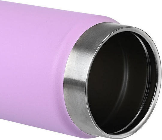 Estia Travel Chug Save the Aegean Recyclable Bottle Thermos Stainless Steel BPA Free 750ml Lavender Purple with Loop