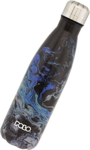 Polo Shapes Bottle Thermos Stainless Steel 500ml Blue-black