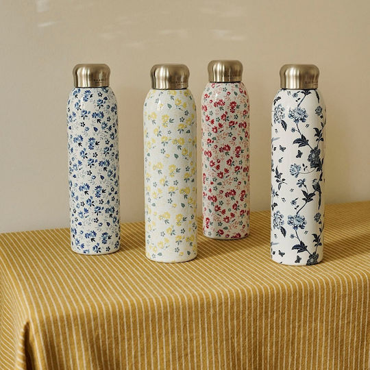 Laura Ashley Petit Fleur Flasche Thermosflasche Rostfreier Stahl 500ml Weiß