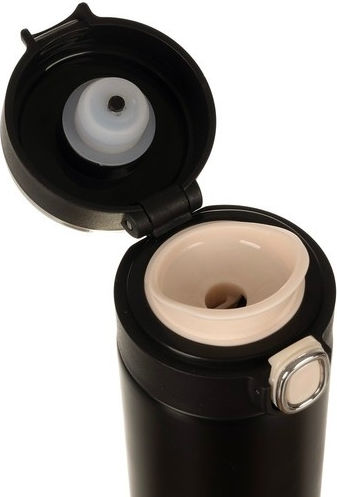 Glass Thermos Stainless Steel 420ml Black with Mouthpiece