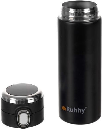 Glass Thermos Stainless Steel 420ml Black with Mouthpiece