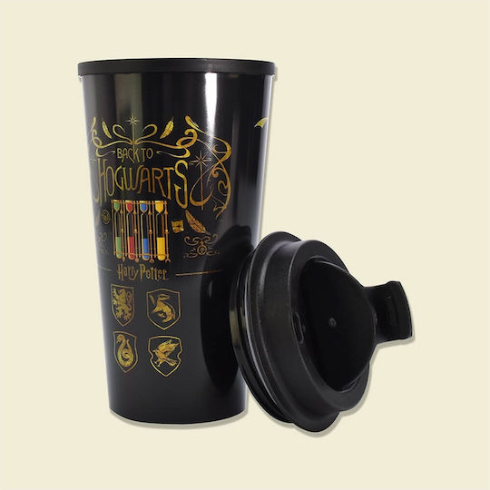 Bluesky Harry Potter Wappen Ποτήρι Θερμός Ανοξείδωτο 450ml Μαύρο