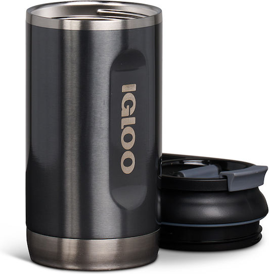 Igloo Tumbler Ποτήρι Θερμός Ανοξείδωτο / Πλαστικό 354ml Γκρι με Καλαμάκι και Λαβή