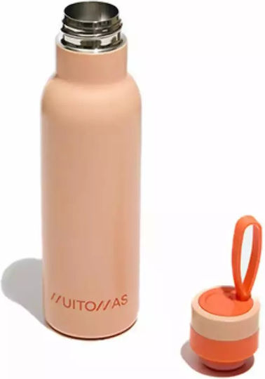 Muitomas Μπουκάλι Θερμός Ανοξείδωτο 500ml Ροδακινί