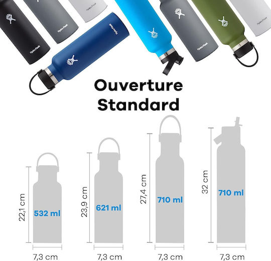 Hydro Flask Standard Mouth Бутилка Термос Неръждаема Стомана Без BPA 710ml Индиго с Примка