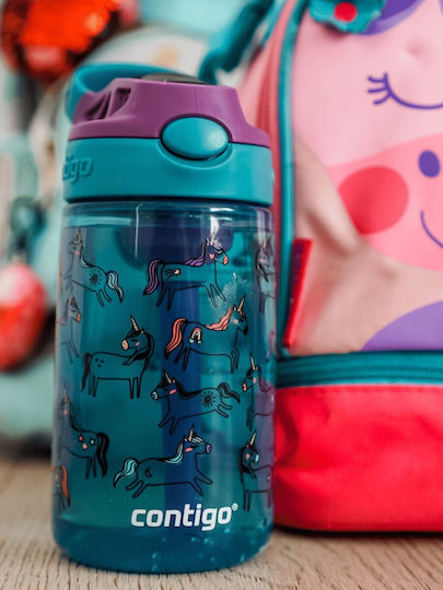 Contigo Easy Clean Kids Water Bottle 420ml Unicorns