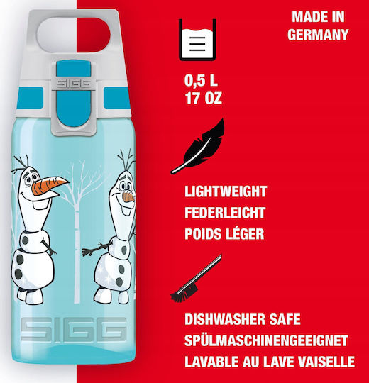 Sigg Viva One Plastic Kids Water Bottle Frozen Non Spill Light Blue 500ml