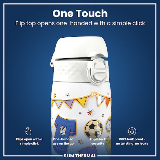 Ion8 Kids Water Bottle Thermos Football Stainless Steel 500ml (Various Designs/Colours)