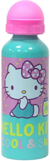 Gim Hello Kitty Kids Water Bottle Made of Aluminium Hello Kitty with Pop-Up Spout Green 520ml