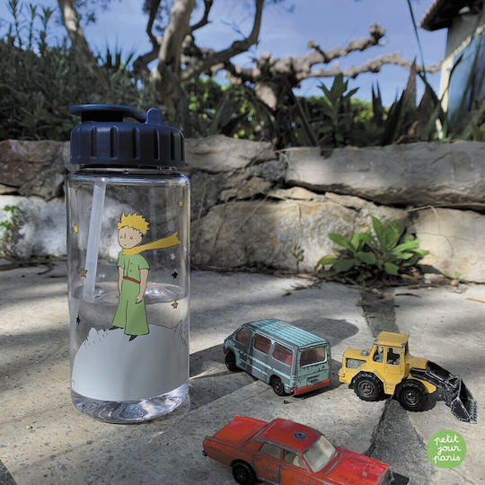 Petit Jour Paris Kinder Trinkflasche Kleiner Prinz Silikon mit Stroh Grün 350ml