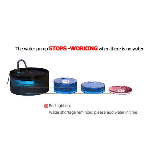 Pet Interest Automatisch Kunststoff Wasserspender / Brunnen für Hund & Katze 3.2lt in Schwarz Farbe
