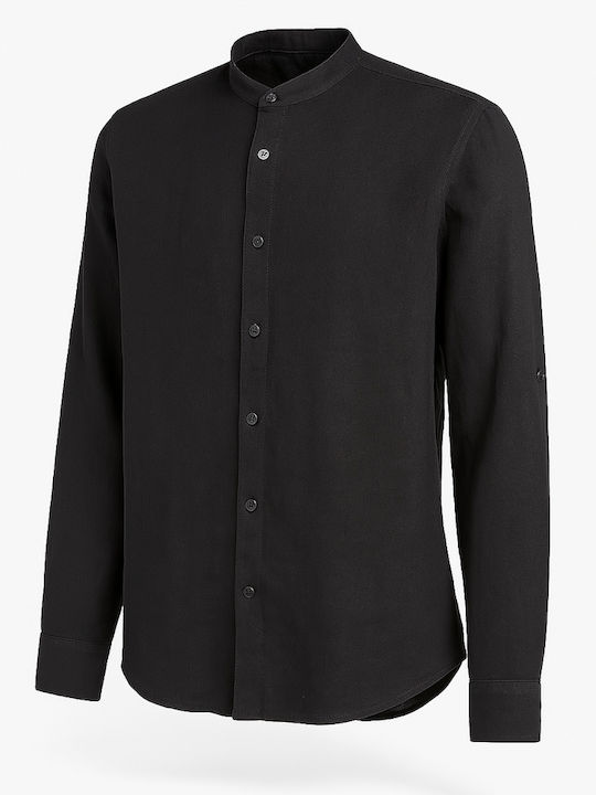 Long-sleeved Linen Shirt Black