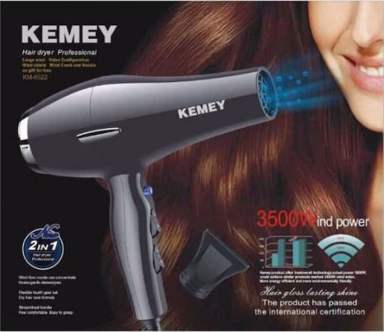 Kemei Ionic Hair Dryer 3500W Black
