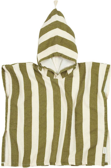 Portofino Πόντσο Παραλίας Pistachio Stripes Waffle 6-9 Ετών