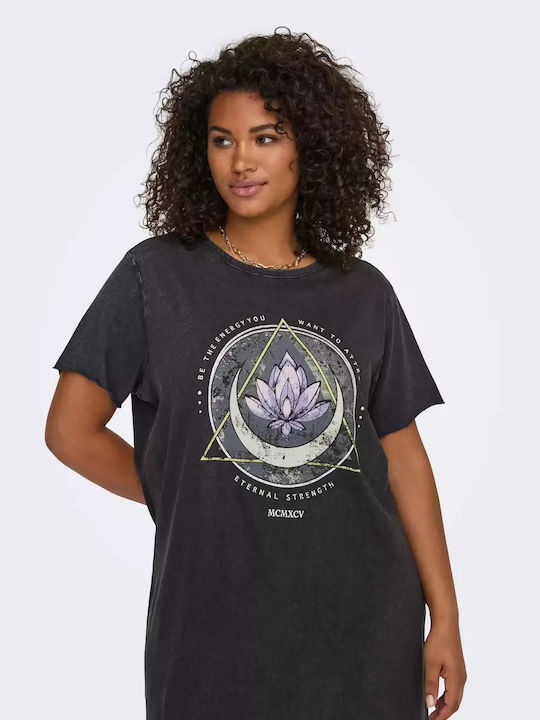 Καλοκαιρινό Mini T-shirt Φόρεμα Μαύρο
