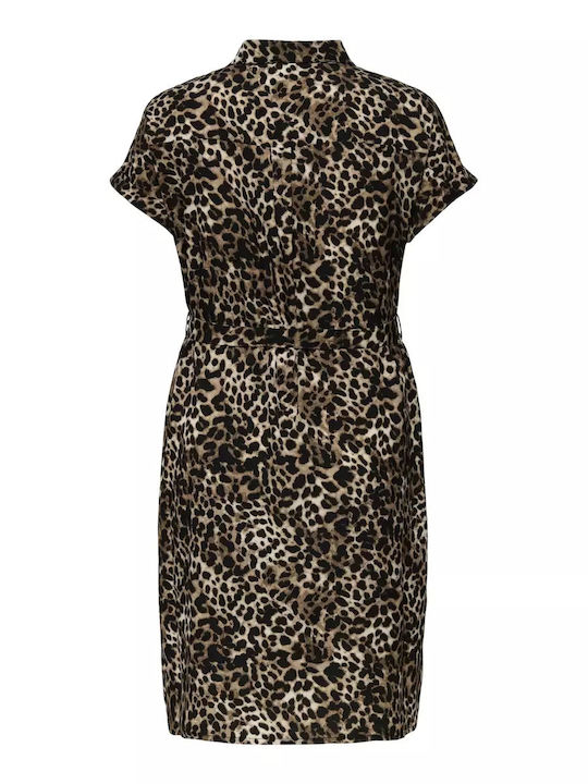 Rochii De Vară Pentru Femei Midi Rochie-Cămașă Leopard