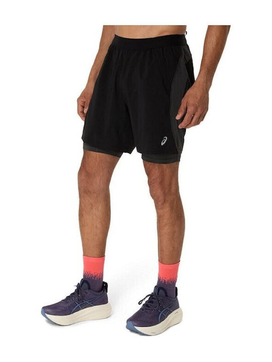 Road 2 In 1 Sports Men's Black Shorts