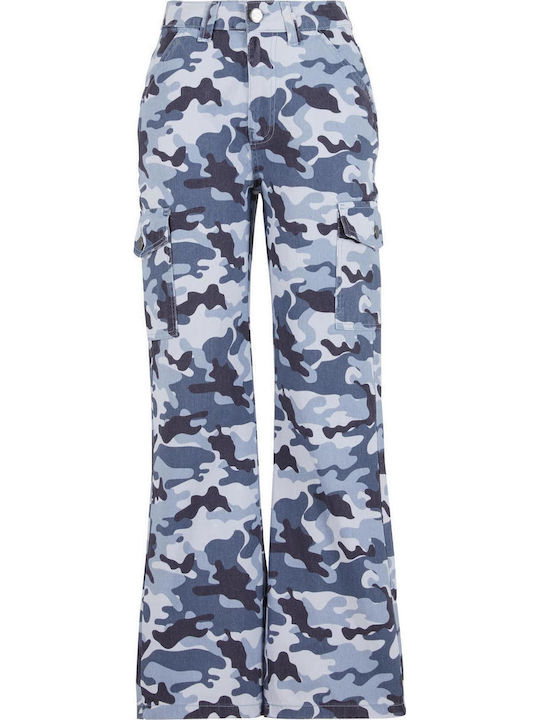 Γυναικείο Jean Παντελόνι σε Relaxed Εφαρμογή Blue Camo