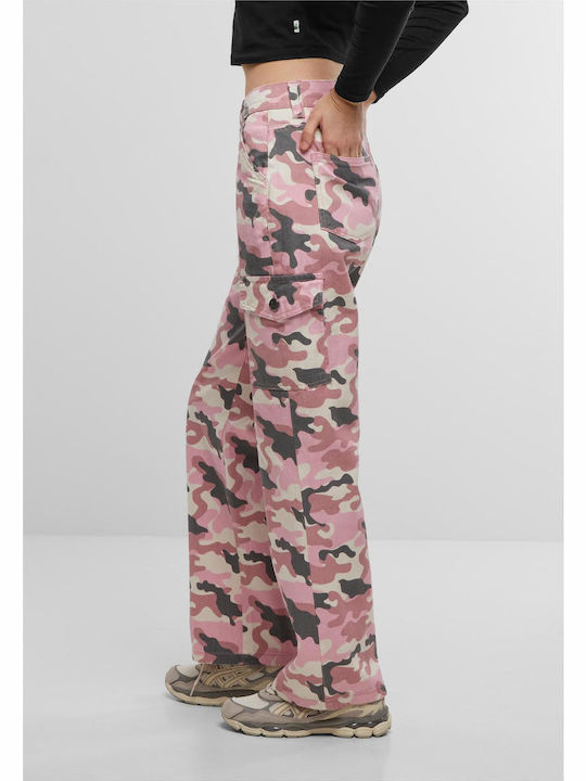 Γυναικείο Jean Παντελόνι σε Relaxed Εφαρμογή Pink Camo