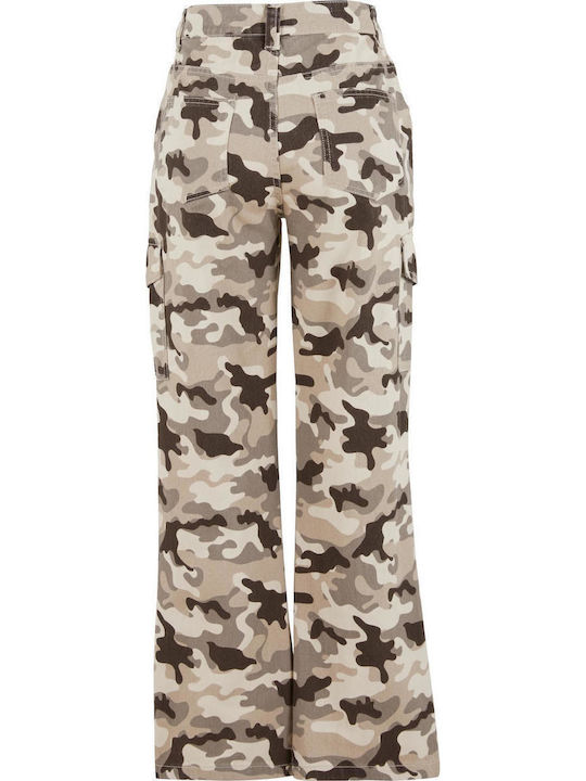 Γυναικείο Jean Παντελόνι σε Relaxed Εφαρμογή Beige Camo
