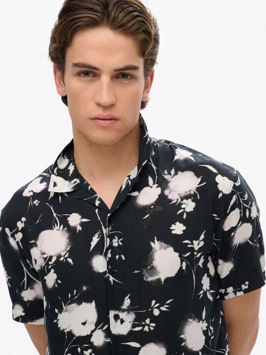 D2 Ovin Short-sleeved Shirt in Wide Line Floral Abstract Floral Mono