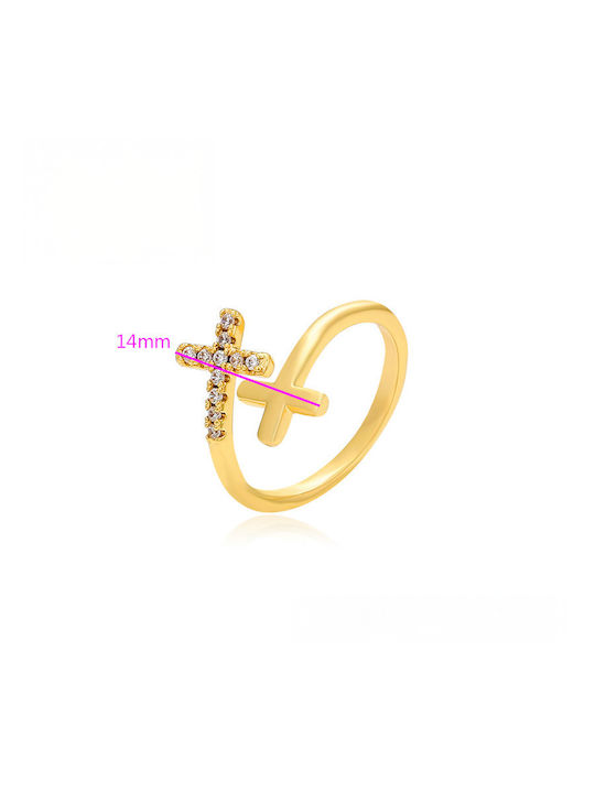 Chrysothemiss Ring with Stones Gold Plated