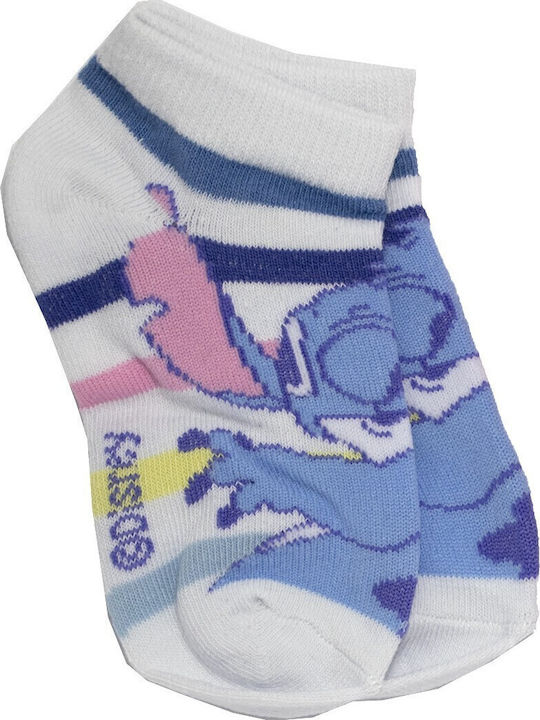 Disney Kids' Ankle Socks Lilo & Stitch White 3 Pairs