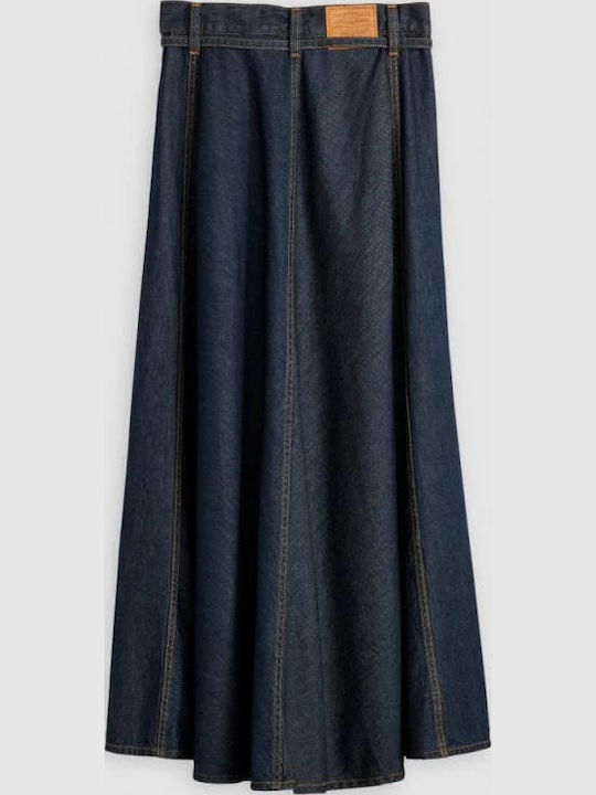Denim Maxi Fustă Dark Blue
