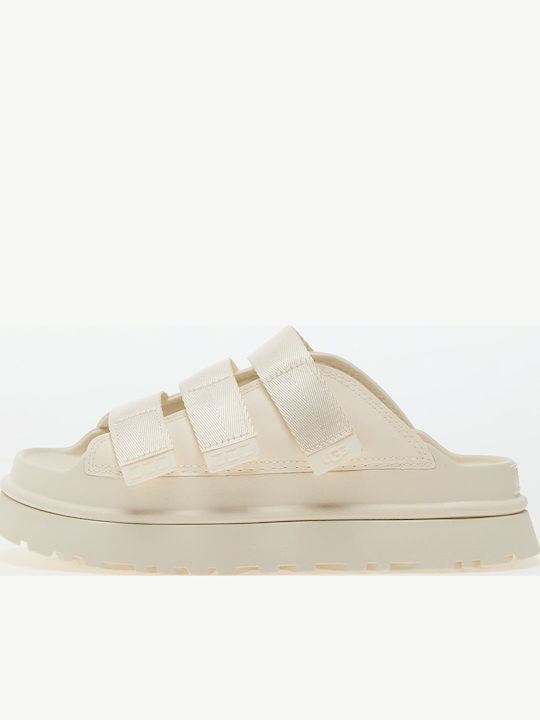 Goldenglow Slide Women's Flat Sandals in Beige Color