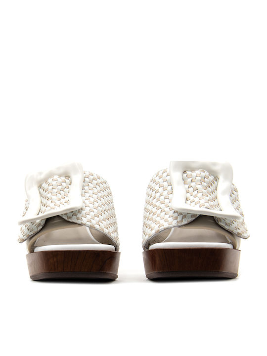 Noa Harmon Leather Mules White 9990-M28