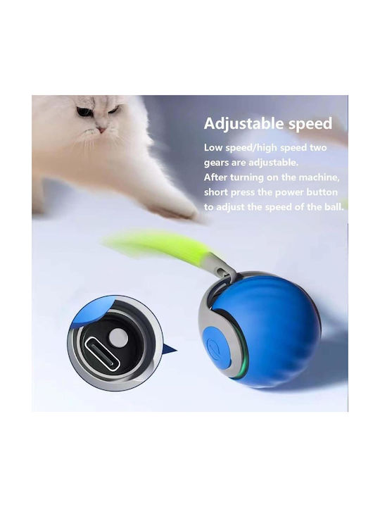 Smart Self Rolling Ball Interactive Cat Toy Rechargeable USB Cat Ball Two-Speed Setting Orange