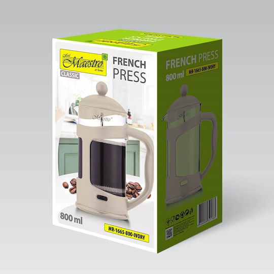 French Press Maestro Mr-1665 Mr-1665-800-ivory 800 Ml Ivory