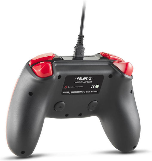 Spartan Gear Pelekys Gamepad Cu Fir cu Stick-uri cu Efect Hall pentru PC / PS3 Negru / Roșu