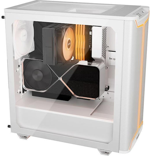 Be Quiet Pure Base 501 DX Геймърско бюро Midi Tower Компютърна кутия със страничен прозорец и RGB осветление Бял