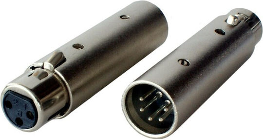 JKG Μετατροπέας XLR male σε XLR female Ασημί 5τμχ LZ161