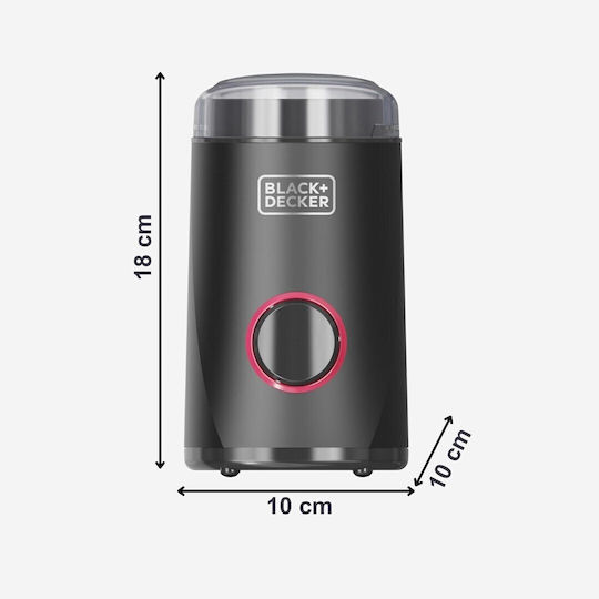 Black & Decker Elektrischer Kaffeemühle 150W mit einer Kapazität von 50gr Braun