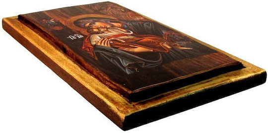 Icoană din lemn cu Fecioara Maria și Iisus Hristos 30x14cm