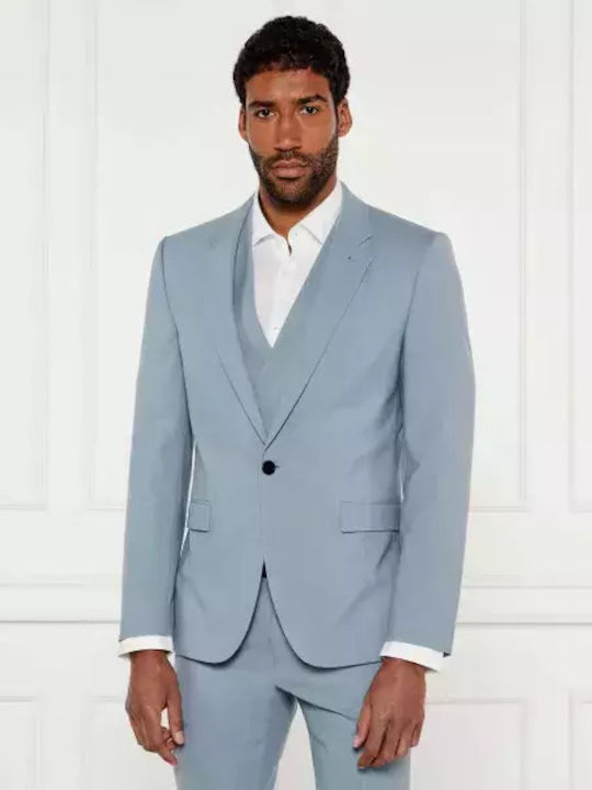 Men's Suit with Vest Slim Fit Sky Blue