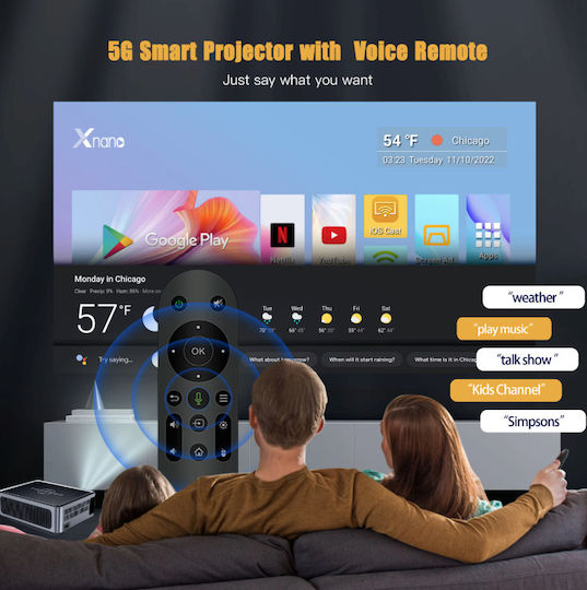 Xnano X1 Pro Mini Projektor LCD Full HD LED-Lampe mit Wi-Fi und Eingebauten Lautsprechern