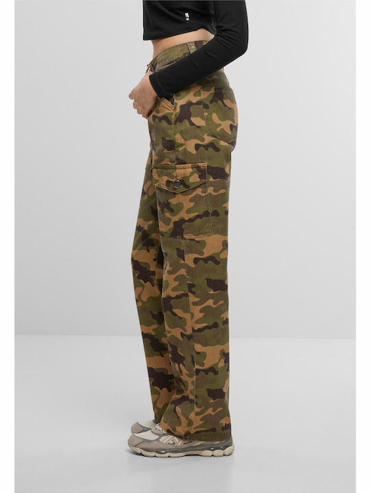 Γυναικείο Jean Παντελόνι σε Relaxed Εφαρμογή Green Camo