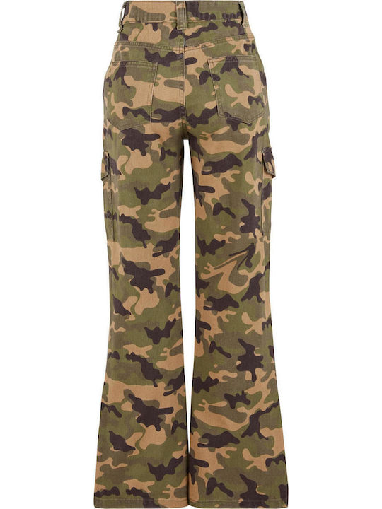 Γυναικείο Jean Παντελόνι σε Relaxed Εφαρμογή Green Camo