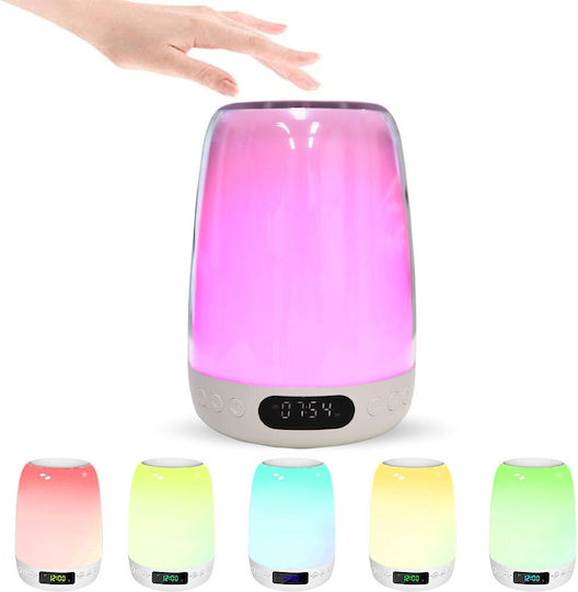 Touch Control Night Light Επιτραπέζιο Ψηφιακό Ρολόι με Ξυπνητήρι Λευκό