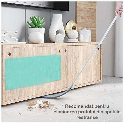 Siks Flexible Dust Wiper Extendable Handle Flat Base 136 Cm Turquoise
