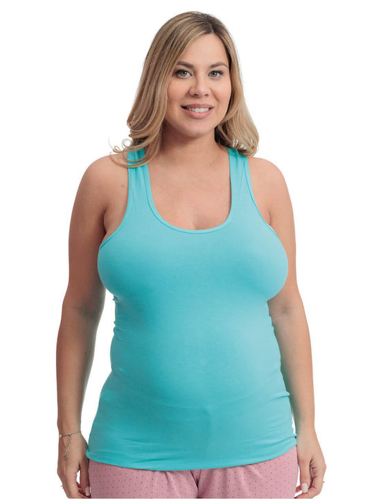 Women's T-Shirt with Spaghetti Strap Turquoise