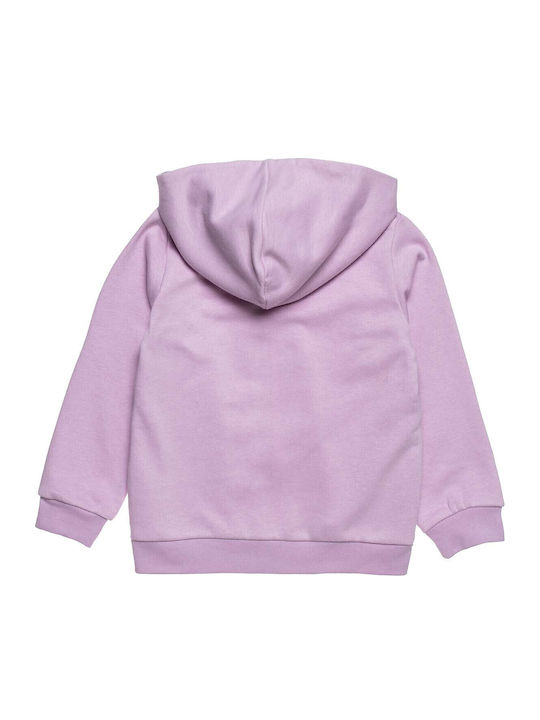 Kinderstrickjacke mit Kapuze Flieder